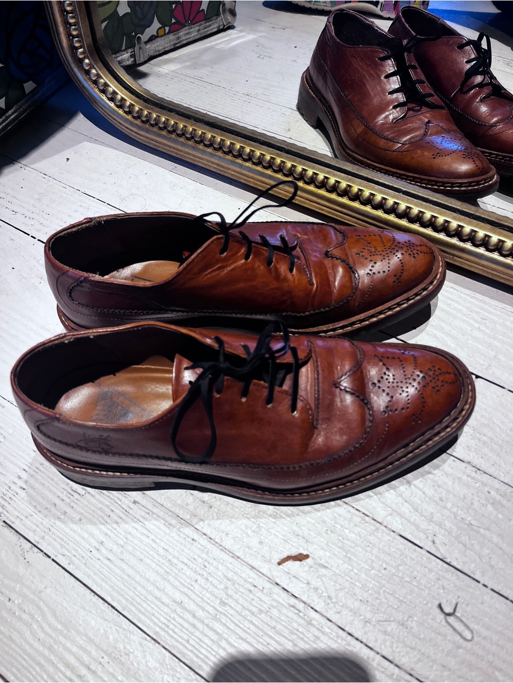 Women’s John Fluevog Leather Wingtip Oxford Shoes - Brown